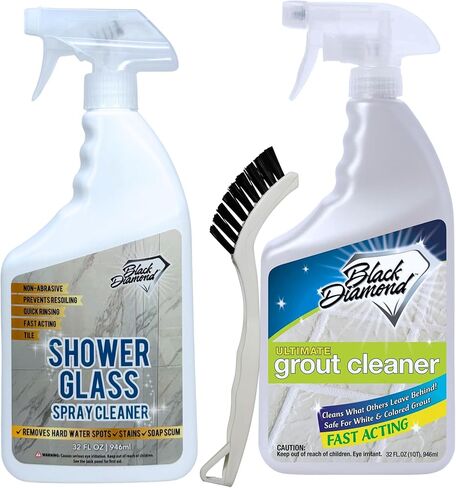 Black Diamond Stoneworks Shower Glass Cleaner – Professional Strength Shower Door & Tile Spray - Removes Hard Water Stains, Soap Scum & Water Spots, Non-Abrasive, Prevents Resoiling (32oz) in Kuwait