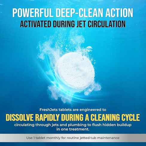 أقراص تنظيف حوض الاستحمام من ليمانت (24 عبوة) | متوافق مع نظام حمام الدوامة والسبا، وأحواض الدوامة، والطائرات، ومنظف حوض الاستحمام النفاث الآمن الاحترافي لأحواض الاستحمام | 24 قرصًا (كمية تكفي لمدة عامين) in Kuwait