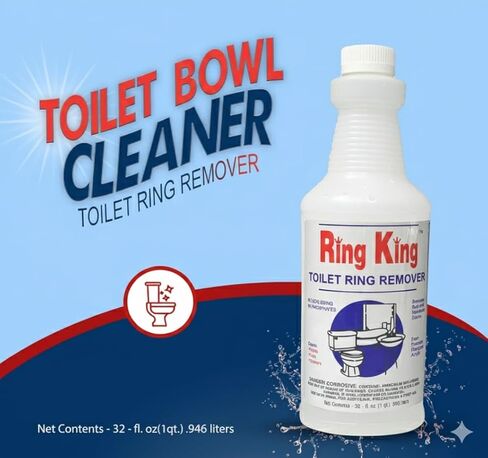 مزيل حلقات المرحاض من رينج كينج، 32 أونصة، مع أداة تطبيق قابلة للطي - شديد التحمل للصدأ والماء العسر والبقع المعدنية في المراحيض. يستعيد الأوعية الملطخة بشدة بقدرات تنظيف قوية. in Kuwait