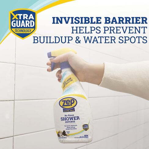 Zep Home Pro No Rinse Shower Defense, 32 Fl Oz Spray - R61006 - Streak-Free Shine, Serene Spa Fragrance, 5X Better Surface Protection in Kuwait