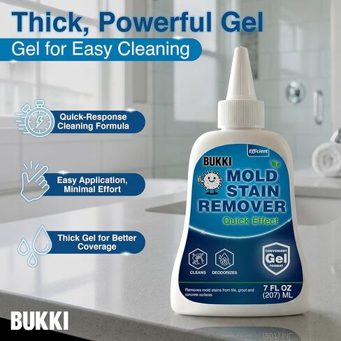 جل مزيل البقع الاحترافي من بوكي (7 أونصة سائلة)، جل سميك شديد التحمل لجص الدش، وأختام الغسالة، والسد، والحمامات، والمغاسل، والخرسانة، وبلاط حمام السباحة، والفناء، والانحياز، والمركبات الترفيهية البحرية، ومنظف الأسطح in Kuwait