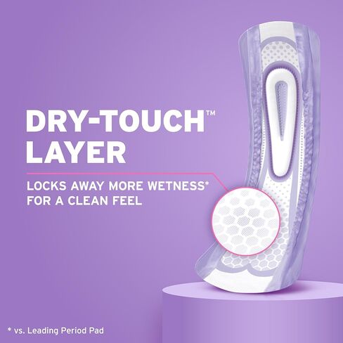 Poise Ultra Thin Incontinence & Postpartum Pads for Bladder Leaks, 7 Drop Ultra Absorbency, Long Length, 22 Count (Packaging May Vary) in Kuwait