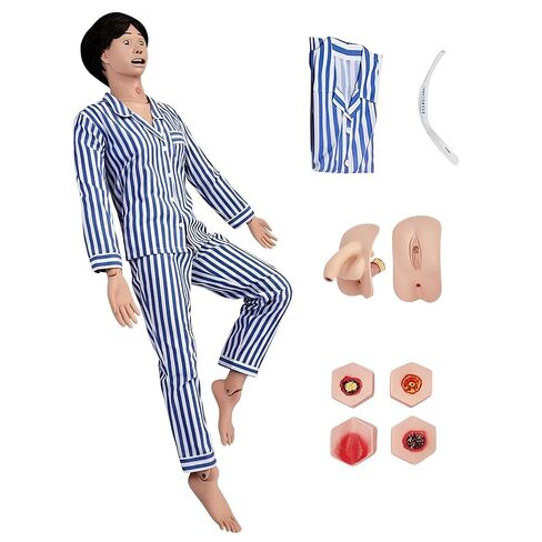 Nursing Training Manikin, Medical Mannequin for Training Patient Care Manikin with Interchangeable Genitals & Bedsore Modules, Life-Size Nursing Mannequin for Practice & Teaching (Male) in Saudi Arabia