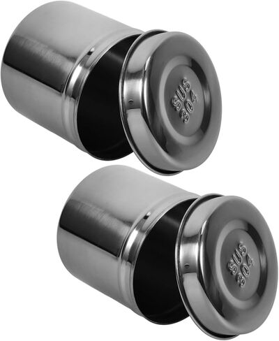 2Pcs Stainless Steel Jars Portable Dressing Containers for Unguent Gauze Lightweight Storage Canisters for Outdoor Activities in Saudi Arabia