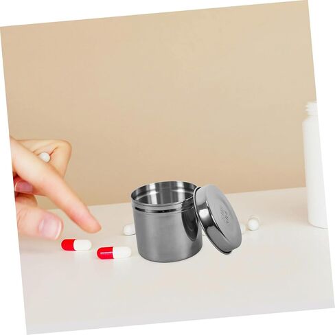 2Pcs Stainless Steel Jars Portable Dressing Containers for Unguent Gauze Lightweight Storage Canisters for Outdoor Activities in Saudi Arabia