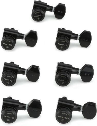 Graph Tech PRL-9721-B7 Ratio Calibrated Locking Tuning Machine Set - Black in Kuwait
