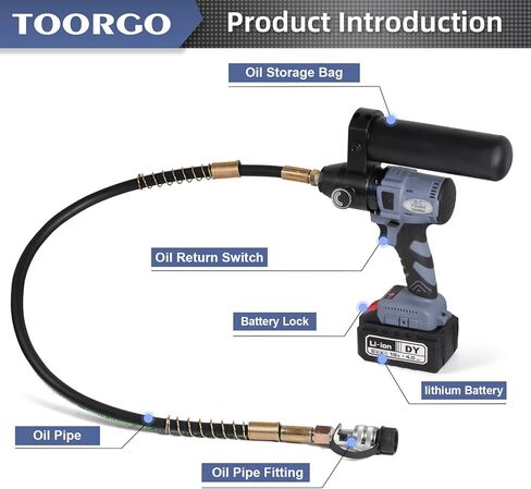 مضخة هيدروليكية كهربائية، مخرج زيت ZG3/8 بوصة، أنبوب 2.3 قدم، مضخة هيدروليكية محمولة قابلة لإعادة الشحن للرافعة الهيدروليكية أو الأداة الهيدروليكية in Kuwait