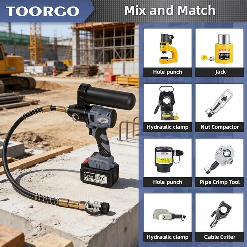 مضخة هيدروليكية كهربائية، مخرج زيت ZG3/8 بوصة، أنبوب 2.3 قدم، مضخة هيدروليكية محمولة قابلة لإعادة الشحن للرافعة الهيدروليكية أو الأداة الهيدروليكية in Kuwait