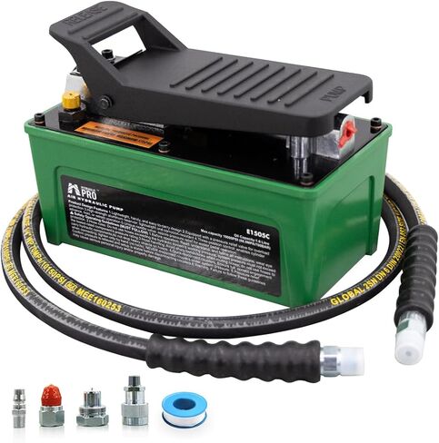 10,000 PSI Air Hydraulic Pump, NPT 3/8" Oil Outlet, NPT 1/4" Inlet, Foot Pedal Hydraulic Pumps with 6.6 ft Hose for for Auto Body Frame Machines, Hydraulic Tools, and Hole Punch in Kuwait