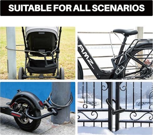Heavy-Duty U Lock for Bike & E-Bike – Anti Bolt Cutter Steel Bike Lock with Frame Mount, Secure Urban Commuter Bicycle Lock, Includes Steel Cable for Wheel Security in Saudi Arabia