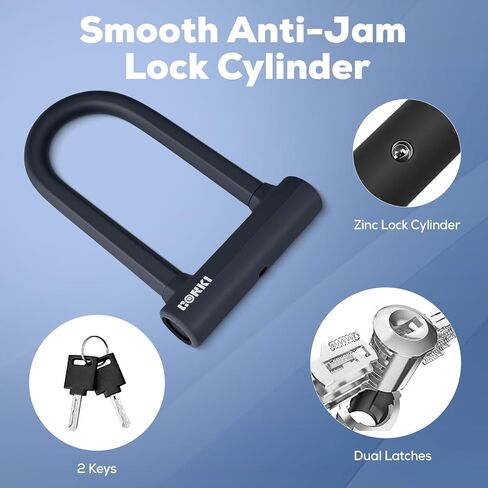 Corki Bike Lock Heavy Duty Anti Theft U Lock with 5ft Security Cable and Keys 17mm Schackle Electric Scooter Lock, Bicycle Lock with Mounting Bracket for Ebike Motorcycle -Black in Saudi Arabia