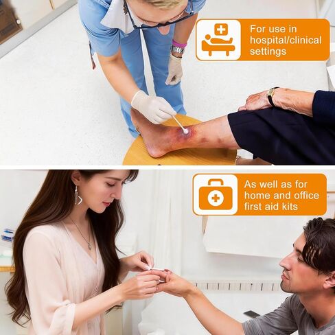 1.75ml Sterile Swabsticks with Chlorhexidine & Isopropyl Alc (Box of 48), Pre-Saturated for Skin Preparation, Injections & Wound Care, Individually Sealed in Kuwait