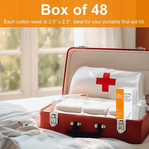 1.75ml Sterile Swabsticks with Chlorhexidine & Isopropyl Alc (Box of 48), Pre-Saturated for Skin Preparation, Injections & Wound Care, Individually Sealed in Kuwait