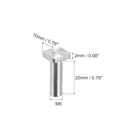 Square Head Bolt, 10pcs M6x20mm Fully Thread Carbon Steel Grade 4.8 Square Machine Screws in Saudi Arabia
