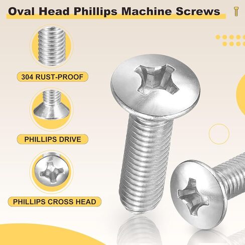 مسامير براغي برأس غاطسة متقاطعة من METALLIXITY Phillips (#12-24x3/4) 25 قطعة، 304 براغي لآلة النجارة ذات رأس مسطح من الفولاذ المقاوم للصدأ - لمشاريع تجميع الأثاث DIY، فضي in Saudi Arabia
