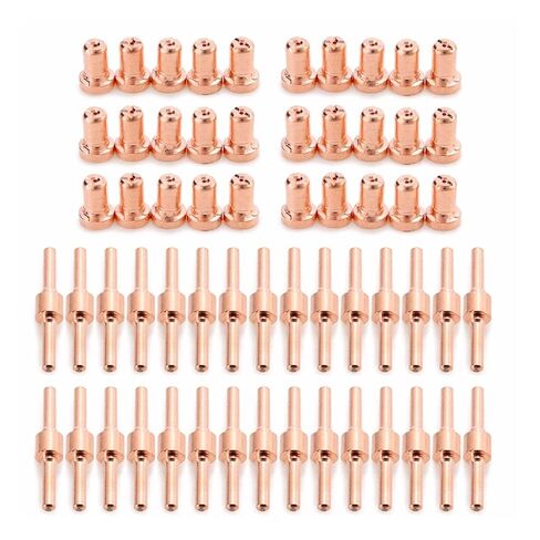 60 قطعة فوهات قطع البلازما النحاسية مجموعة تمديد طرف طويل القطب ل PT31 LG40 40A ملحقات أداة القطع فوهة لحام in Kuwait