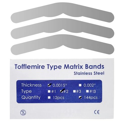 144 Dental Tofflemire Matrix Bands #3 | Stainless Steel, Thickness .0015"/0.04mm in Kuwait