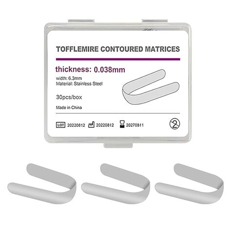 Dental Tofflemire Matrix Bands, M9 Dental Metal Restoration Matrix Bands for Premolar and Molar. (5mm, 0.03mm) in Saudi Arabia