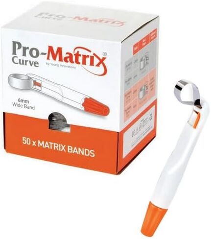 Dental Matrix Band Curved Wide Orange 6.0 mm 50/Pk. Adjustable Disposable Dental Pro Matrix Bands in Saudi Arabia