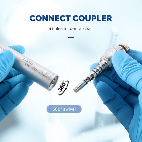 Coxo CX207-G Fiber-Optic Quick Coupler, for High-Speed Air Turbine Handpiece, 6-Hole, #229-GK, Sold by JMU in Kuwait
