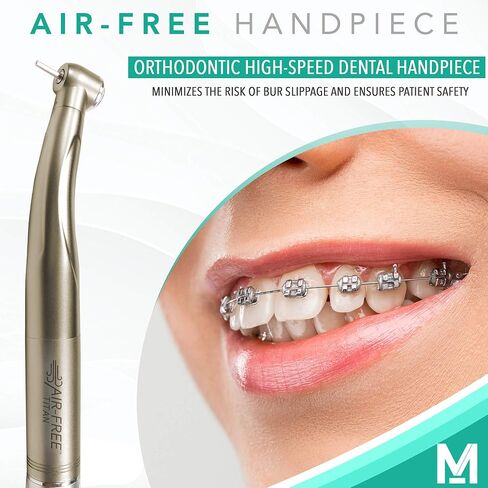 MEDIDENTA Air Free 90 Titan Ortho – High-Speed Dental Handpiece with Air-Free 360 Degree Swivel Coupler + 18W Power for Superior and Pain-Free Debonding + Coupler in Kuwait