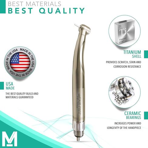 MEDIDENTA Air Free 90 Titan Ortho – High-Speed Dental Handpiece with Air-Free 360 Degree Swivel Coupler + 18W Power for Superior and Pain-Free Debonding + Coupler in Kuwait