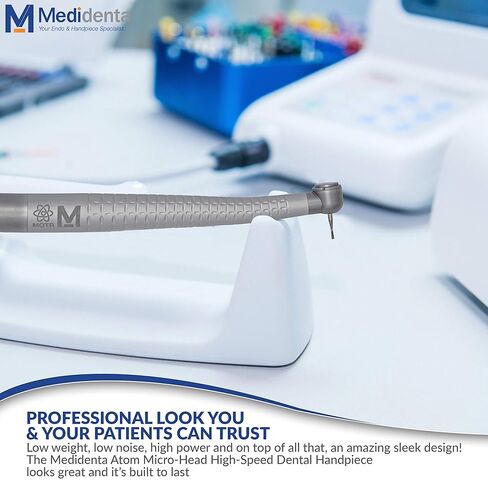 Medidenta Atom Micro-Head High-Speed Dental Handpiece, Professional Dental Tools with 16.5 Watts Power & Ceramic Bearings - Durable Dental Lab Handpiece with Small Head, Perfect for Small Mouths in Kuwait