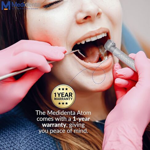 Medidenta Atom Micro-Head High-Speed Dental Handpiece, Professional Dental Tools with 16.5 Watts Power & Ceramic Bearings - Durable Dental Lab Handpiece with Small Head, Perfect for Small Mouths in Kuwait