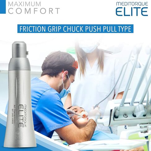 Medidenta Meditorque Elite 4:1 Prophy Nose Cone, 5,000rpm 4:1 Low-Speed Dental Handpiece 4 Holes, Push-Pull Friction Grip Chuck- Low Vibration and Ergonomically Designed for Seamless Grip - 4-1ENCONE in Kuwait