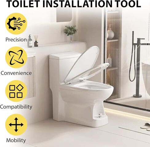 مساعد تركيب المرحاض، مقبس تركيب كلوسيول، سهولة تحريك وإصلاح مساعد التثبيت، وضع محمول قابل للطي، رفع دوللي المرحاض، سهولة محاذاة أداة رفع الأختام (فضي) in Kuwait