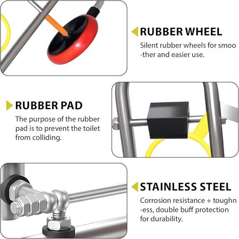 مساعد تركيب المرحاض، مقبس تركيب كلوسيول، سهولة تحريك وإصلاح مساعد التثبيت، وضع محمول قابل للطي، رفع دوللي المرحاض، سهولة محاذاة أداة رفع الأختام (فضي) in Kuwait