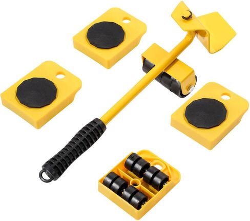 مجموعة أدوات تحريك رافع الأثاث من Vivicreate مع عجلات، مجموعة دوللي متحركة شديدة التحمل للأريكة والسرير والخزانة والغسالة والأجهزة المنزلقة والبكرات سهلة الحركة أداة llantas para Mover muebles (أحمر) in Kuwait