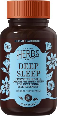 Herbs Etc. Deep Sleep Softgels - Herbal Sleep Support Supplement - Rest & Calming Support with Passionflower, Chamomile & Lemon Balm - 120 Softgels (120 Servings) - 2 Pack in Saudi Arabia