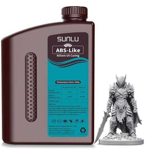 SUNLU Upgraded 2KG ABS Like Resin with Enhanced Strength and Toughness, High Compatibility 3D Printer Resin, 2000G Grey in Saudi Arabia