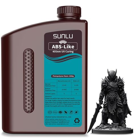 SUNLU Upgraded 2KG ABS Like Resin with Enhanced Strength and Toughness, High Compatibility 3D Printer Resin, 2000G Grey in Saudi Arabia