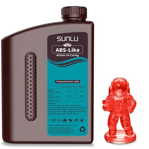 SUNLU Upgraded 2KG ABS Like Resin with Enhanced Strength and Toughness, High Compatibility 3D Printer Resin, 2000G Grey in Saudi Arabia