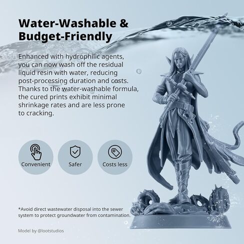 ANYCUBIC راتينج يشبه ABS قابل للغسل في الماء 3.0، راتنج طابعة ثلاثية الأبعاد، صلابة عالية ودقة عالية، سهل المعالجة اللاحقة، رائحة منخفضة، توافق واسع لجميع طابعات LCD ثلاثية الأبعاد (رمادي، 1 كجم) in Saudi Arabia