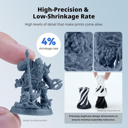 ANYCUBIC راتينج يشبه ABS قابل للغسل في الماء 3.0، راتنج طابعة ثلاثية الأبعاد، صلابة عالية ودقة عالية، سهل المعالجة اللاحقة، رائحة منخفضة، توافق واسع لجميع طابعات LCD ثلاثية الأبعاد (رمادي، 1 كجم) in Saudi Arabia