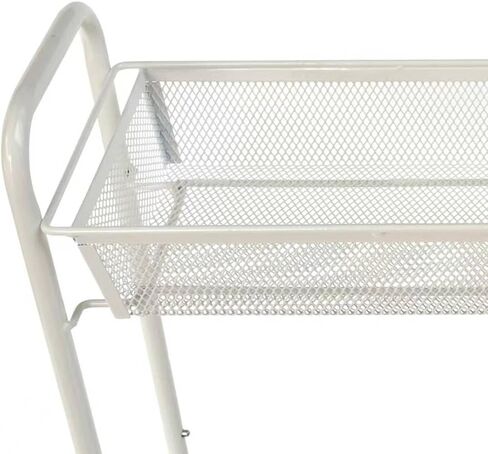 3-Tier Slim Rolling Storage Cart with Wheels, White, 20x6x31.3 Inch, Side Hooks, Mobile Utility Organizer for Bathroom, Kitchen, Laundry in Saudi Arabia