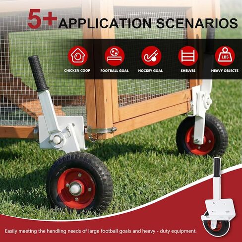 Soccer Goal Dolly with High-Lift Rubber Wheels & Rotating Flip-Over Mounting Kit Heavy-Duty Mover for Portable Soccer Goals & Poultry Coop Mobilization in Saudi Arabia