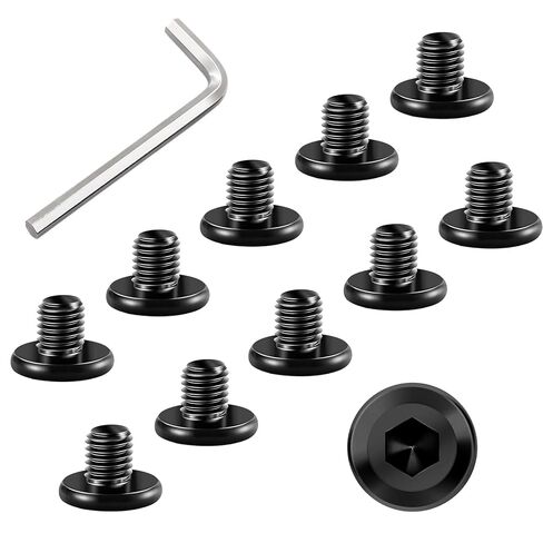 مسمار M6 × 16 مم، 10 قطع في كل مجموعة مع مفتاح ربط سداسي واحد، ومسامير غطاء مقبس سداسي برأس مسطح، خيط كامل من أكسيد الفولاذ الأسود من سبائك الصلب، للأثاث والأرفف والأسرة والطاولات والكراسي (16 مم) in Kuwait