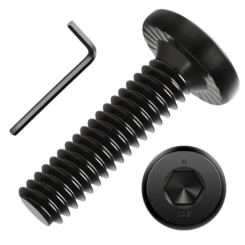 1/4-20 × 3/4 بوصة (25 حزمة) براغي ذات غطاء سداسي برأس مسطح، محرك FIXLINK Allen Hex Drive، ملولب بالكامل، رحلان كهربائي، يتضمن مفتاح ربط سداسي in Kuwait