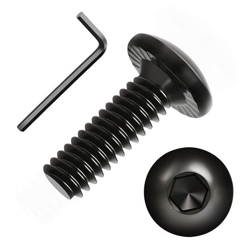 1/4-20 × 3/4 بوصة (25 حزمة) براغي ذات غطاء سداسي برأس مسطح، محرك FIXLINK Allen Hex Drive، ملولب بالكامل، رحلان كهربائي، يتضمن مفتاح ربط سداسي in Kuwait