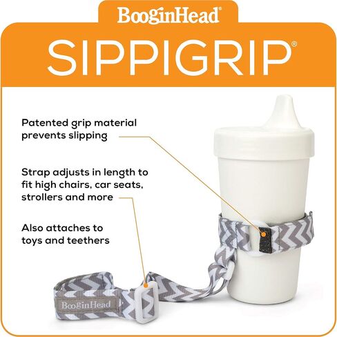 BooginHead SippiGrip Sippy Cup Strap & Baby Bottle Holder 3-Pack, Sienna, Sage, Black in Kuwait