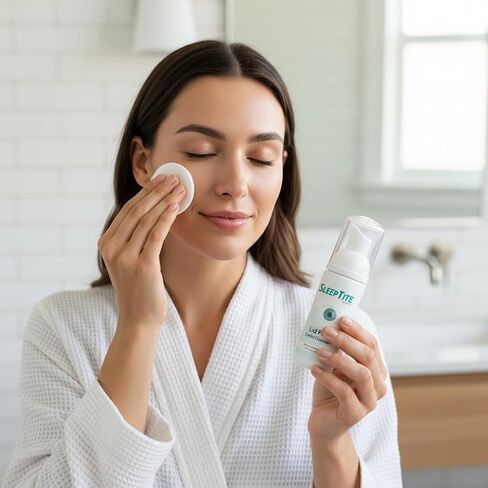منظف ​​الجفون SleepTite SleepRite® Lid Prep للعيون الجافة - رغوة مسبقة الرغوة لتنظيف الجفون والمكياج والزيوت وإزالة الحطام، آمن للعيون الحساسة 1.68 أونصة سائلة in Kuwait