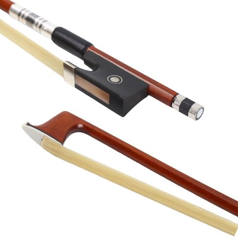 3/4 Violin Bow - Brazilwood with Ebony Frog & Natural Mongolian Horsehair - Perfect for Adults, Students, Beginners - Traditional Fiddle Bow for 4/4 Violins (3/4) in Saudi Arabia