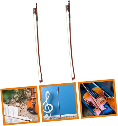BESPORTBLE 2Pcs Violin Bow Replacement for Students Handmade Instrument Bow with Natural Horsehair for Practice and Training Balanced Design for Tone and Comfort in Saudi Arabia