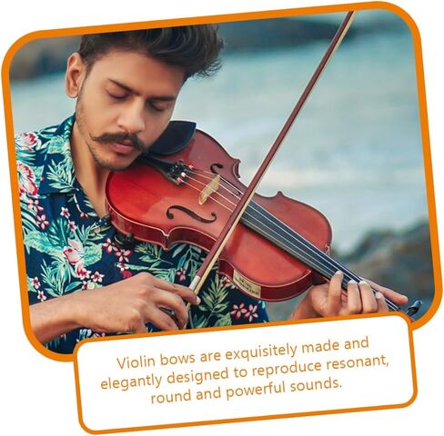 BESPORTBLE 2Pcs Violin Bow Replacement for Students Handmade Instrument Bow with Natural Horsehair for Practice and Training Balanced Design for Tone and Comfort in Saudi Arabia