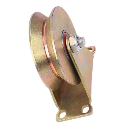 GLEAVI 4 Inch V-Shaped Bracket Cable Pulley Wheel with Ball Bearings Heavy Duty Wire Rope Pulley Block for Industrial Lifting Traction and Material Handling in Saudi Arabia