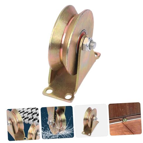 GLEAVI 4 Inch V-Shaped Bracket Cable Pulley Wheel with Ball Bearings Heavy Duty Wire Rope Pulley Block for Industrial Lifting Traction and Material Handling in Saudi Arabia